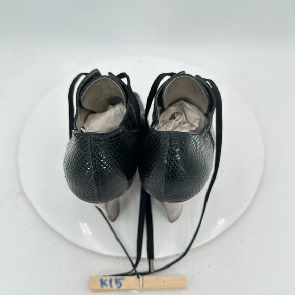 Dolce Gabbana Women Size EU 38.5 US 8.5 Black Snakeskin Leather Block High Heel - Picture 9 of 10